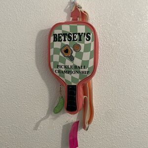 NWT- Betsey Johnson-XO pickle ball purse coral and green